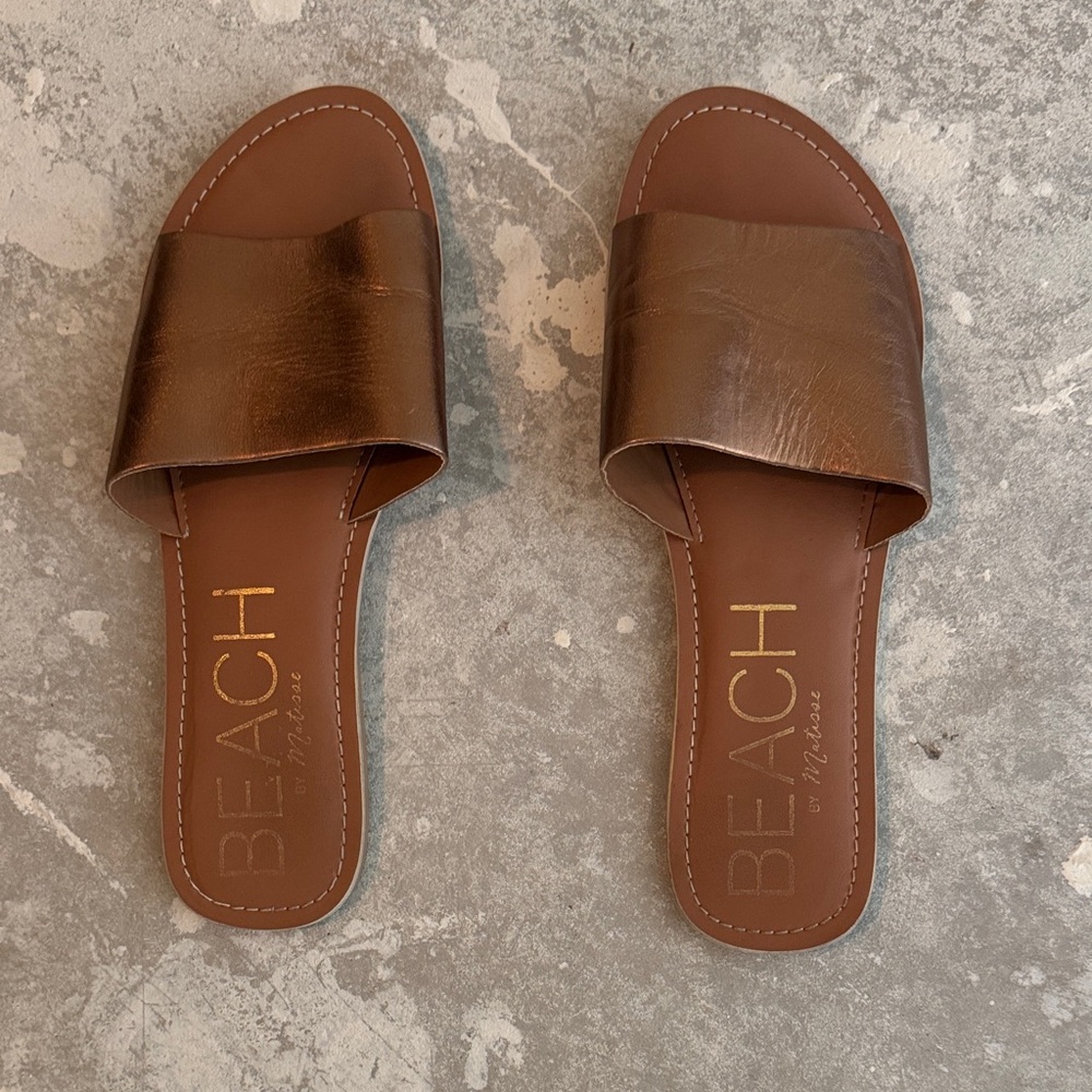 Beach by Matisse Tan Slide Sandals